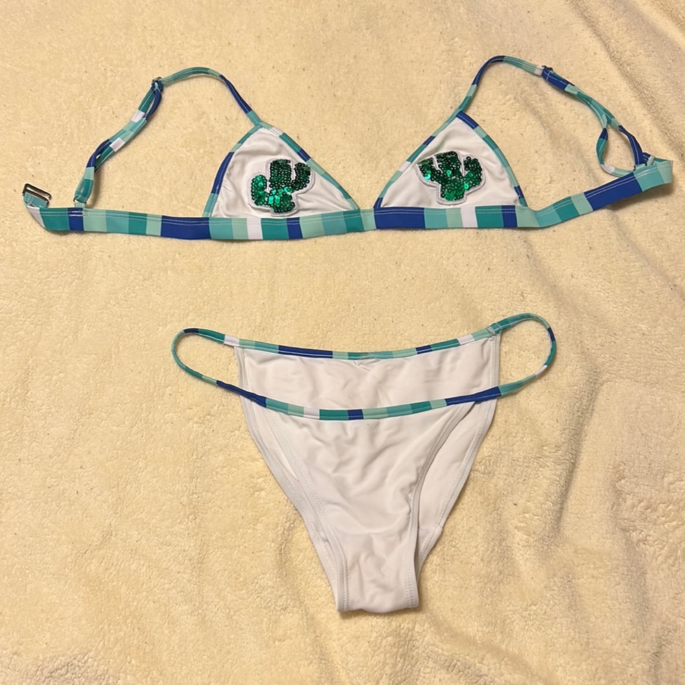 White cactus bikini
